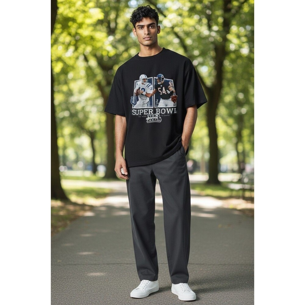 Super Bowl XLI 2007 Colts vs Bears Peyton Manning Brian Urlacher T Shirt X Large